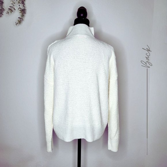 WHITE KNITTED TURTLENECK SWEATER OVERSIZED - Picture 3 of 6